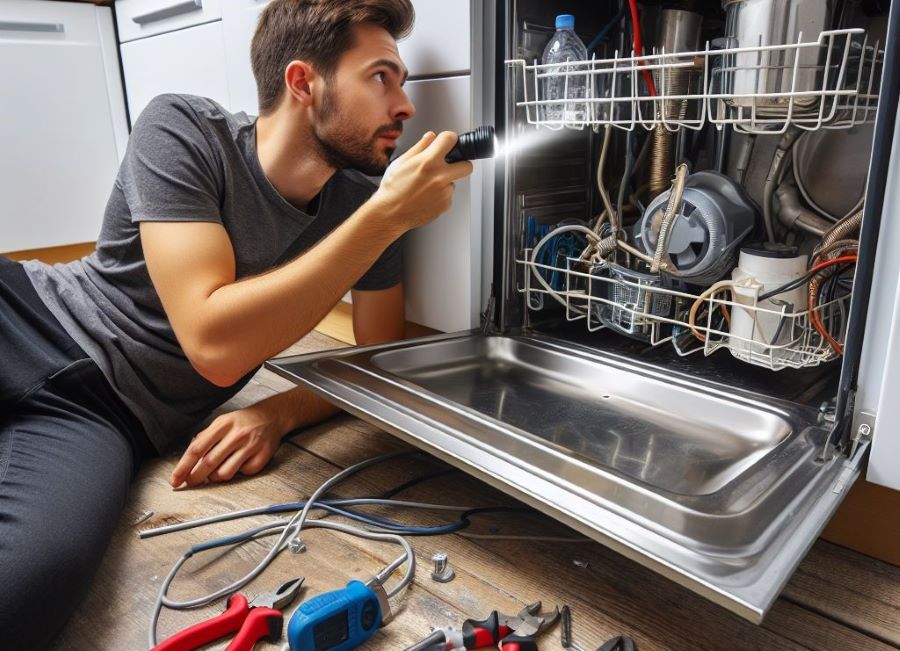 رفع مشکل نشتی آب ماشین ظرفشویی